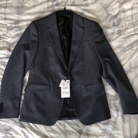 Slim Tailored Dark Grey Suit Blazer